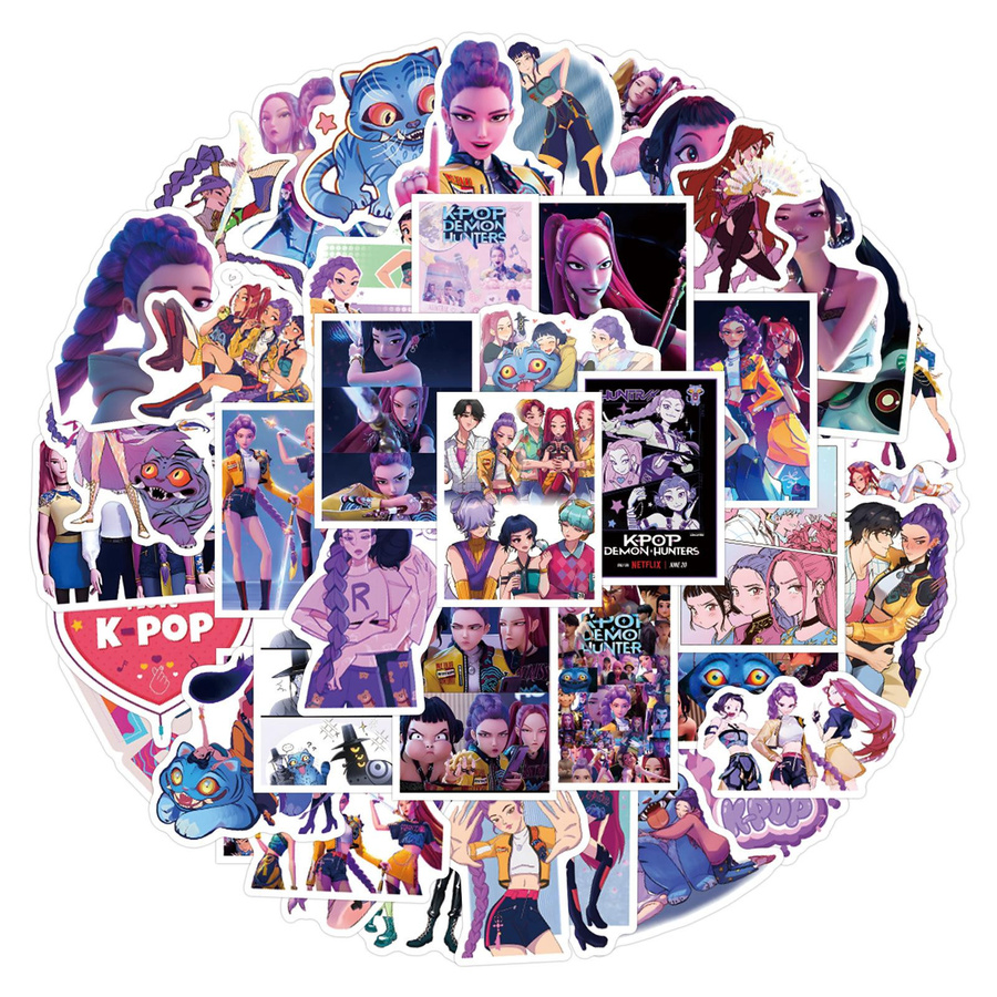 55 Stück Anime Dämonenjäger Aufkleber wasserfest für Scrapbooking, Handy und Skateboard in Multicolor - Bild 2
