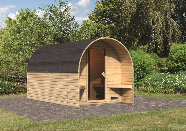 Karibu Gartensauna Fasshaus 3 in Holzoptik B/T/H: 385 x 219 x 219 cm ohne Ofen - Bild 1