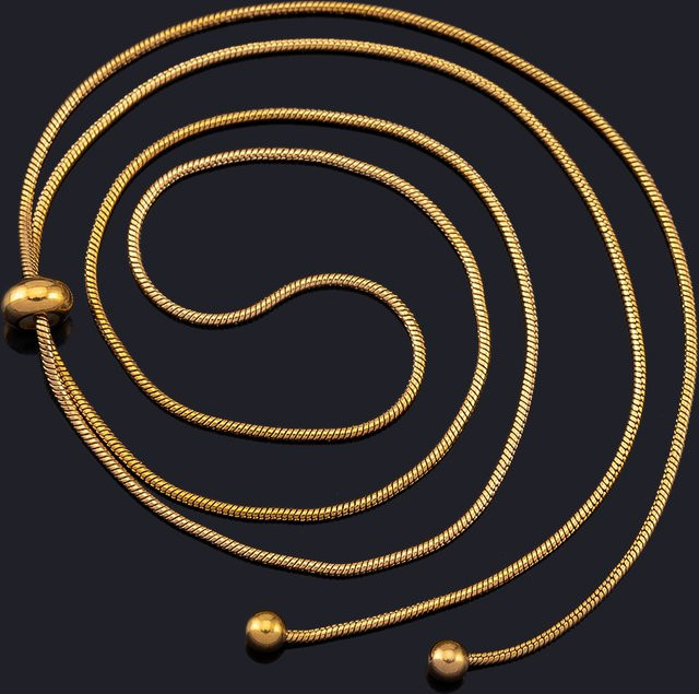 MINGXUAN Halskette Edelstahl, Schlangenkette, 1,3 mm, Unisex - Bild 1