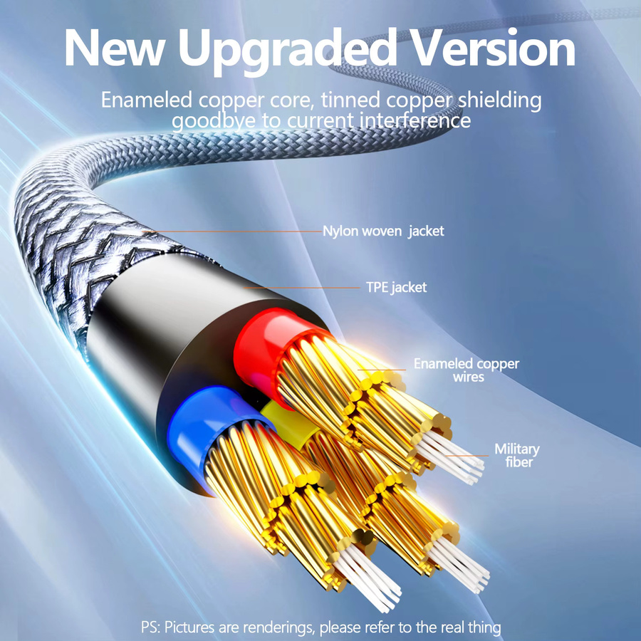 SUNKANDI RCA-Audiokabel in Grau, 3,5 mm Klinke auf 2 Cinch-Stecker, Aux-Y-Splitter für TV, MP3, Tablets und Lautsprecher - Bild 2