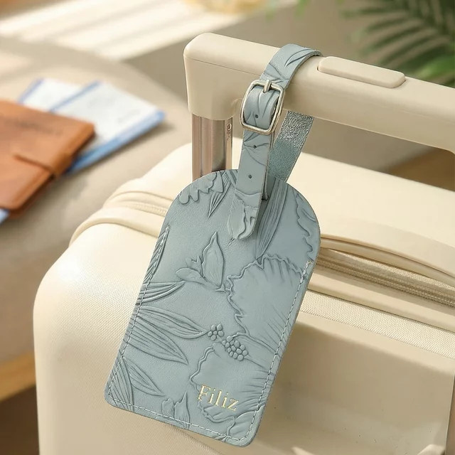 takeoak Gepäckanhänger veganes Leder, Blumenmuster, Unisex - Bild 1