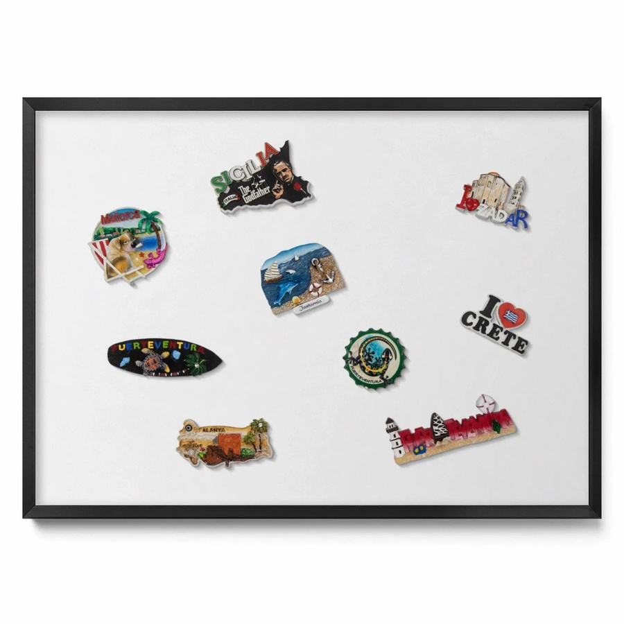 Tulup Magnettafel aus Metall für die Wand in Weiß mit schwarzem Rahmen, B: 70 cm, H: 50 cm - Bild 2