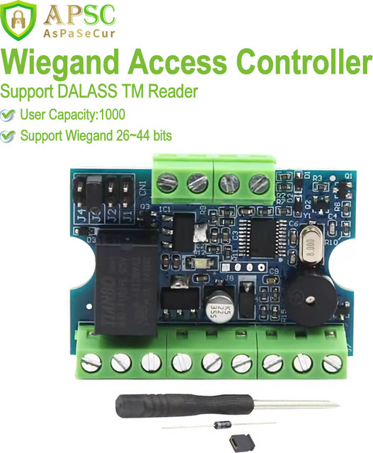 Mini-Zutrittskontroller APSC AsPaSeCur für RFID-Türsysteme mit Unterstützung für Wiegand- und Dallas TM-Kartenleser - Bild 1