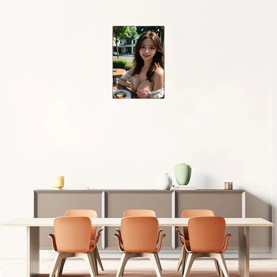 CIFBUY Retro Anime-Mädchen Metallschild aus Aluminium, Wandkunst in Portraitformat, Mehrfarbig, Breite: 30,48 cm, Höhe: 30,48 cm - Bild 3