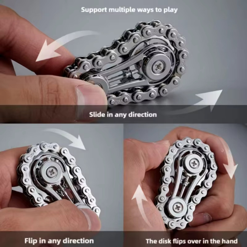 ZLang EDC Finger Gyro Spielzeug, Metall, mit Kette - Bild 2