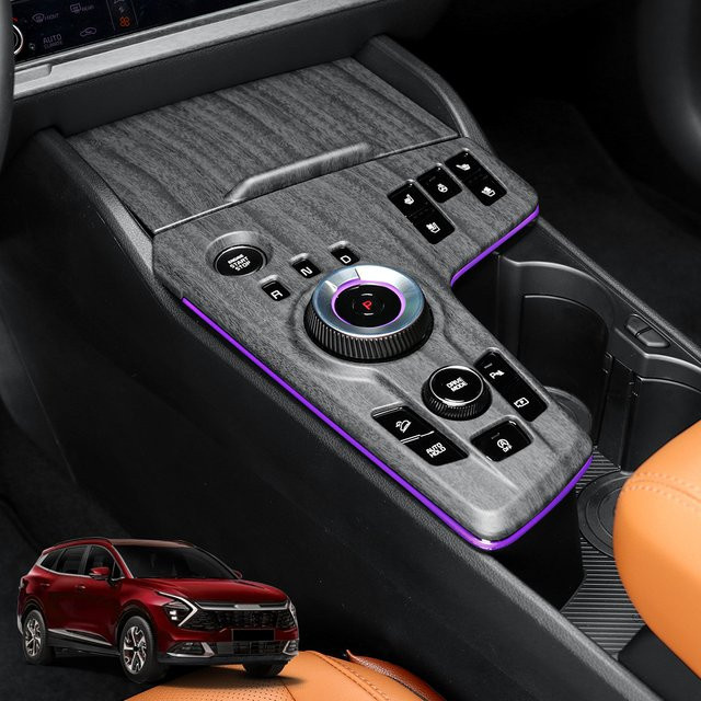 TYWZ Mittelkonsole Schalthebelabdeckung und zentraler Aufkleber für Kia Sportage NQ5 2022 2023, Farbe: Grau, Linkslenker - Bild 1