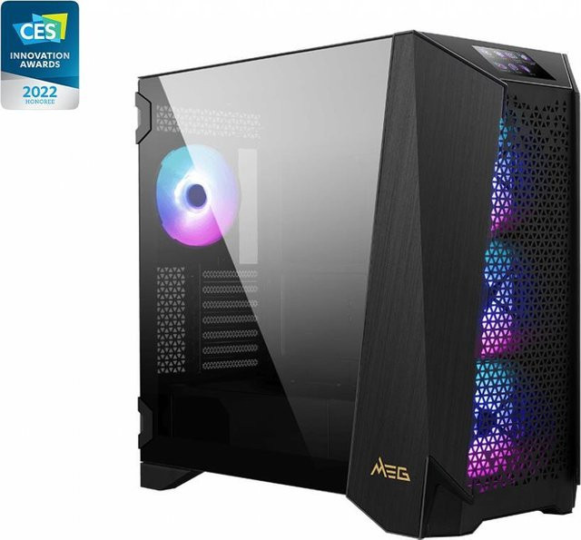 MSI MEG PROSPECT 700R Mid-Tower-Gehäuse in Schwarz mit gehärtetem Glas-Seitenteil und USB-C Unterstützung für E-ATX Mainboards - Bild 1