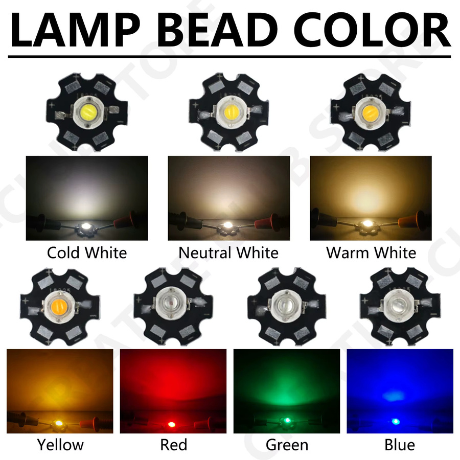 10 Stück DT&ZM Hochleistungs-LED WireSMD-COB-Dioden mit PCB, 20 mm, Farben: Rot, Grün, Blau und Multicolour - Bild 2