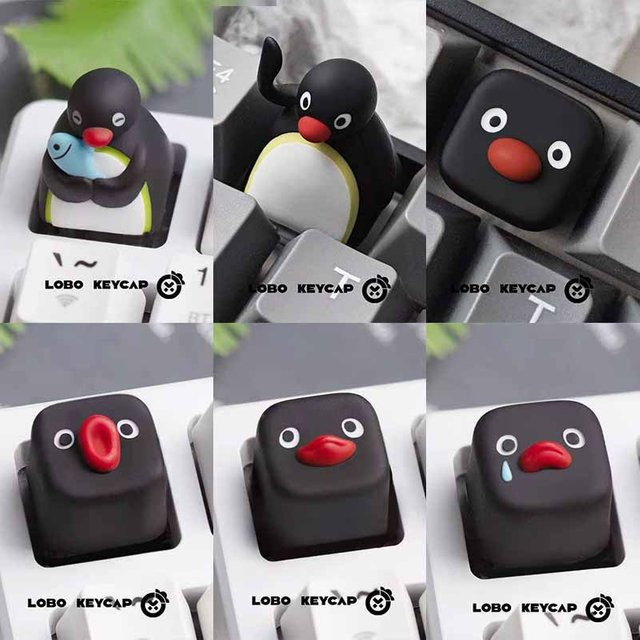 52TOYS Pingu-Serie Niedliche mechanische Tastatur Tastenkappen aus Harz im Pinguin-Design - Bild 1
