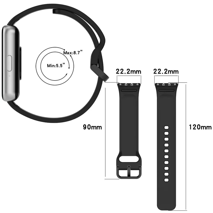 Samsung Uhrenarmband Silikon, Schwarz, Unisex - Bild 5
