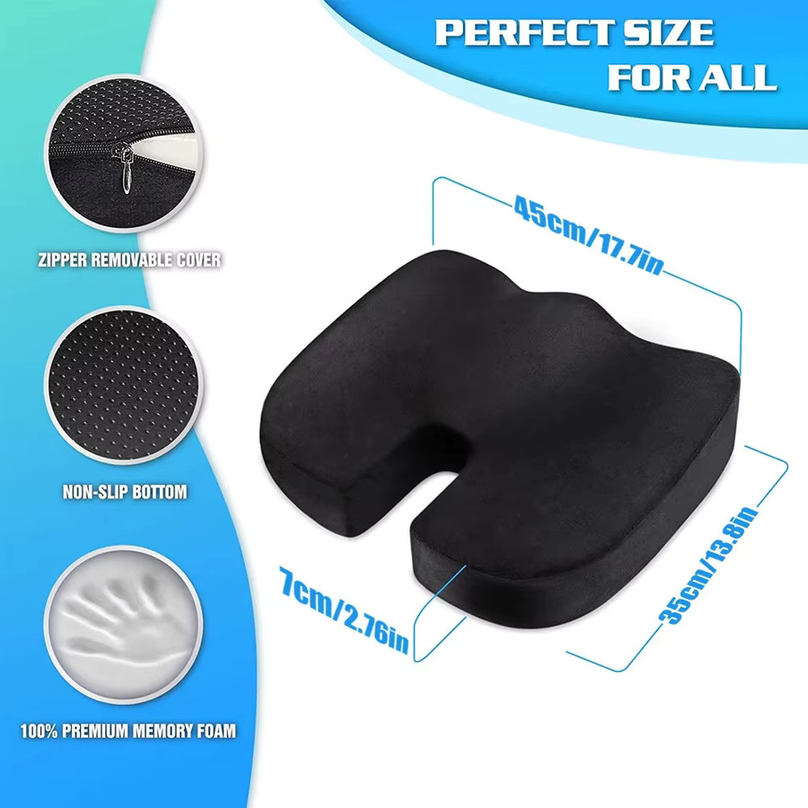 STAWHO Steißbein Sitzkissen aus Memory Foam in U-Form, Blau - Bild 2
