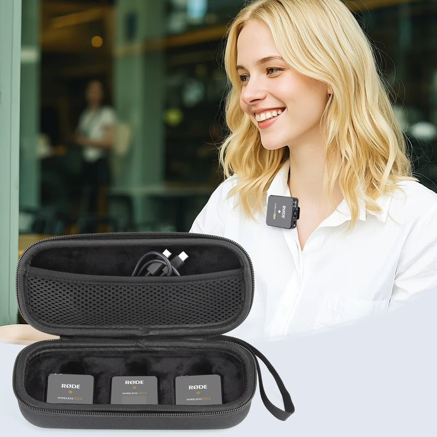 Rode Mikrofonhülle für Wireless GO Gen 3, GO 2, GO, PRO und ME, Hartschalen-Tragetasche in Schwarz (nur Box) - Bild 5
