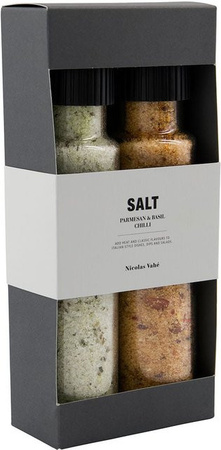 Nicolas Vahé Geschenkset mit Parmesan-Basilikum-Salz und Chili-Salz, Multicolor