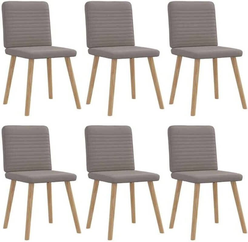 6er Set Esszimmerstühle im skandinavischen Design von Vidaxl in Taupe meliert und Grau - Bild 1