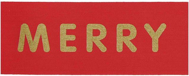Rico Design Paper Poetry Taftband Merry Christmas in Rot mit Schriftzug, Breite: 3,8 cm, Länge: 3 m - Bild 1