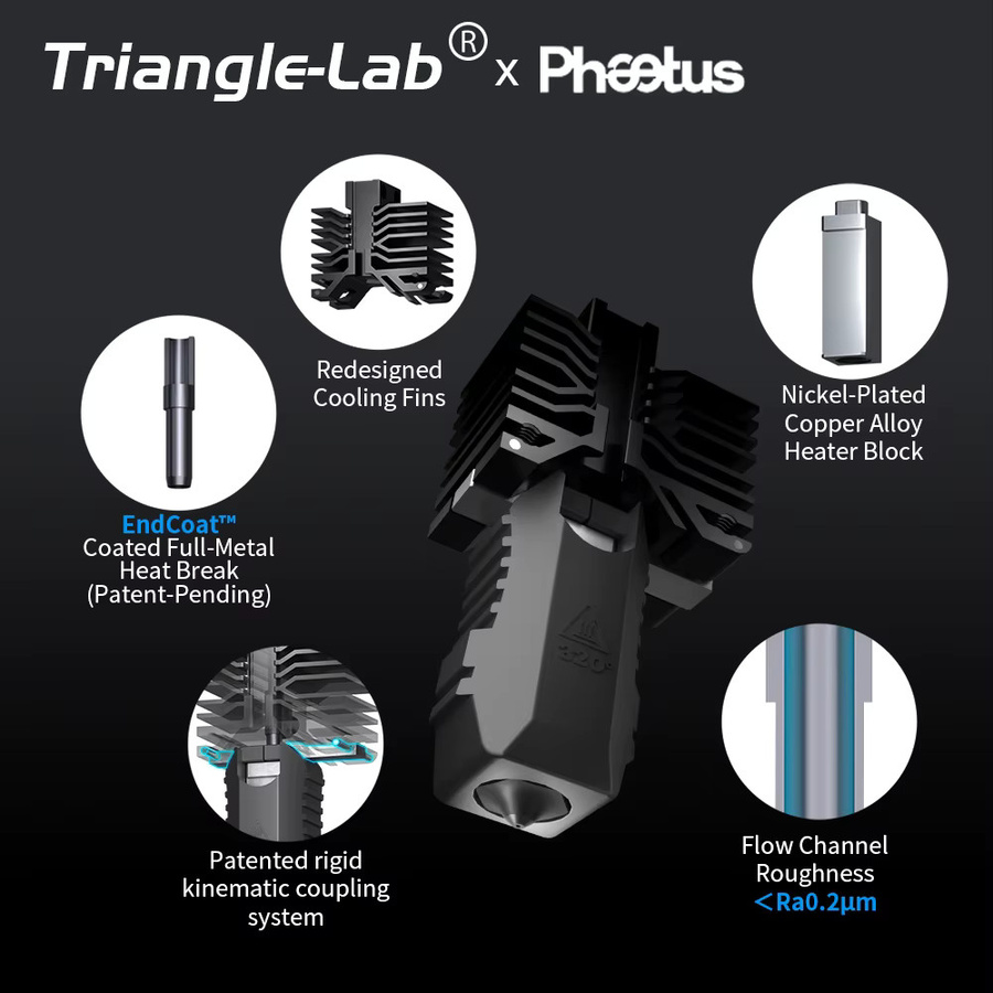 Trianglelab & Phaetus Conch Hotend für QIDI Plus4 mit abnehmbarer EndCoat-Düse für stabile Extrusion - Bild 3