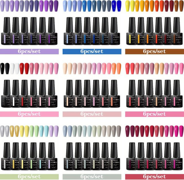 MEET ACROSS Nagel Gel, 6er Set, HEMA-frei - Bild 1