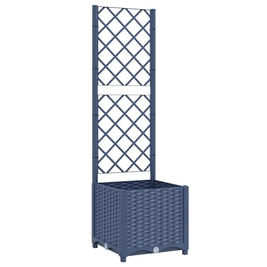 vidaXL Garten-Pflanzgefäß mit Spalier in Blaugrau aus Polypropylen, B/T/H: 40 x 40 x 136 cm - Bild 2
