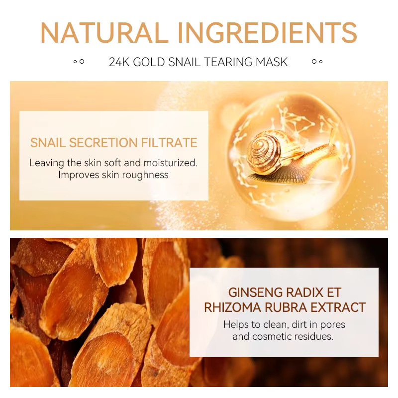 LAIKOU 24K Gold Schnecken-Kollagen Peel-Off Maske, 50g - Bild 5