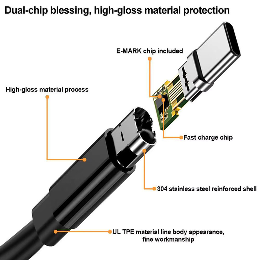 Lenovo USB-C zu USB Slim Square Tip PD Netzkabel für Laptop, 1,8 m Länge - Bild 5