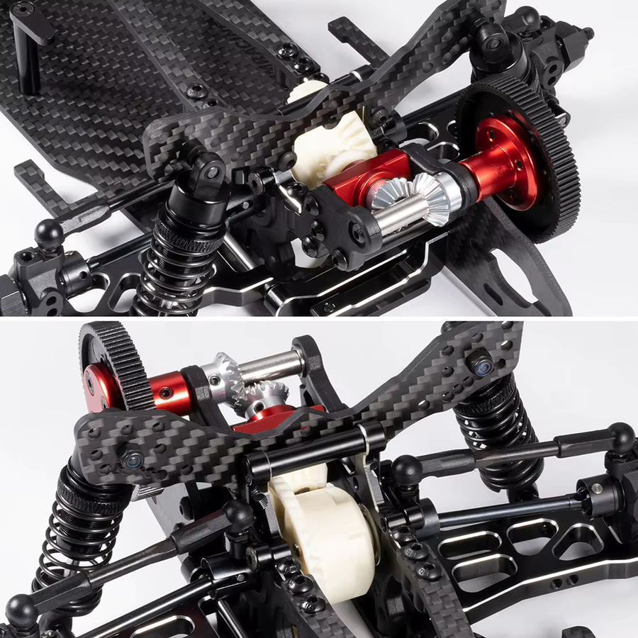 YEAHRUN Metall-Kohlefaser-Upgrade-Rahmen für 1:10 Sakura D5 RC Drift-Auto Modellteile - Bild 6