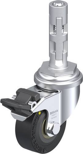 Blickle Lenkrolle LRA-VPA 50K-FI-EL-E01 mit Feststeller in Schwarz und Silber, Rad-Durchmesser: 50 mm, Tragfähigkeit: 30 kg - Bild 1