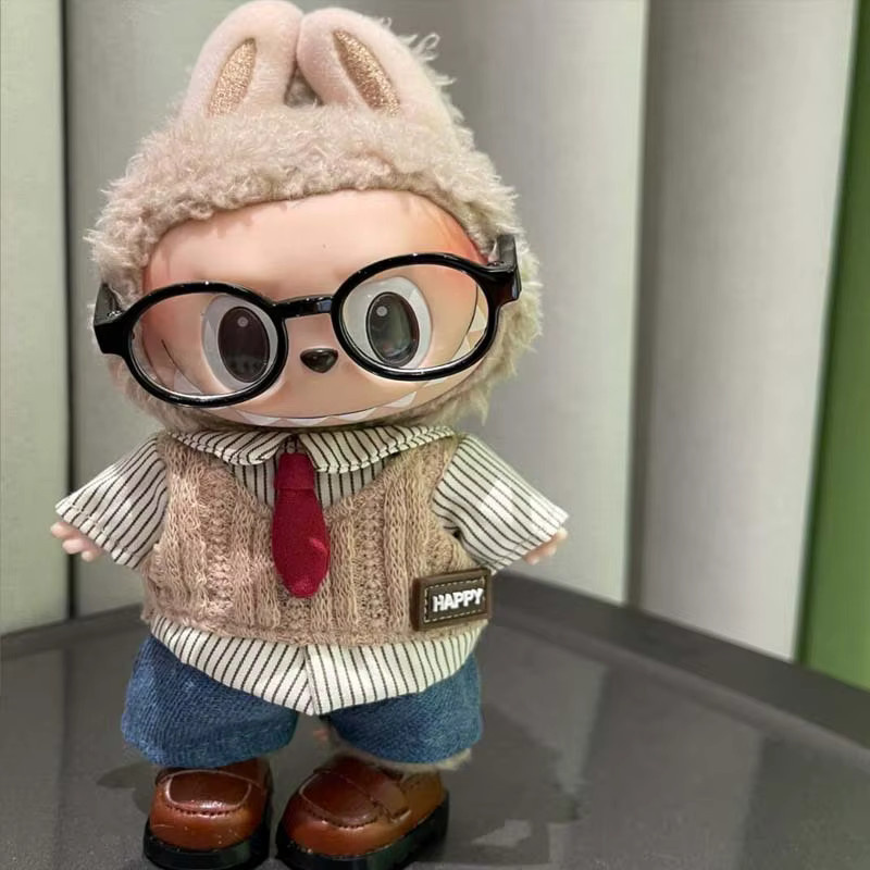 JINGXIN PRINCESS Labubu Puppenzubehör, Brille, Kunststoff, Schwarz, Transparent - Bild 1