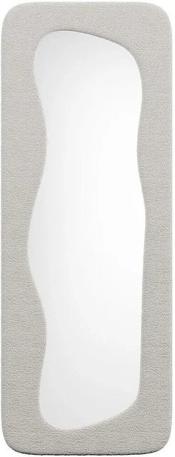 Haimei Wandspiegel in Elfenbein mit organischem Bouclé-Design, Breite: 60 cm, Höhe: 160 cm - Bild 1