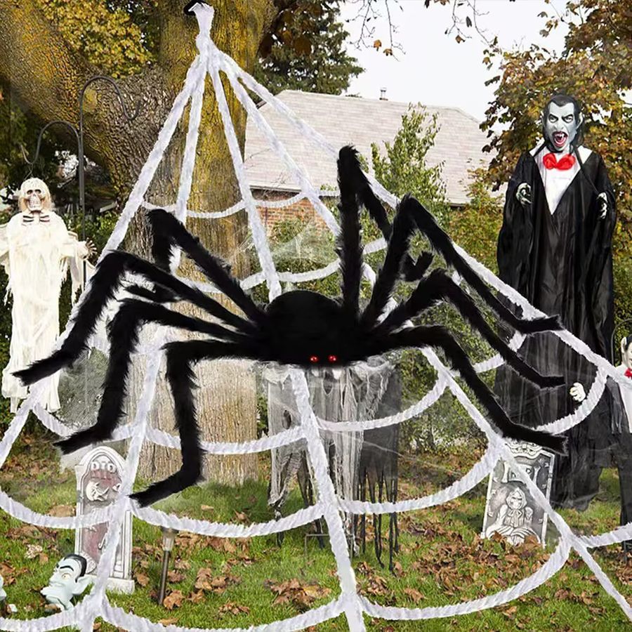 Runtowo Halloween-Spinne als Party-Dekoration in Schwarz, Höhe: 150 cm - Bild 5