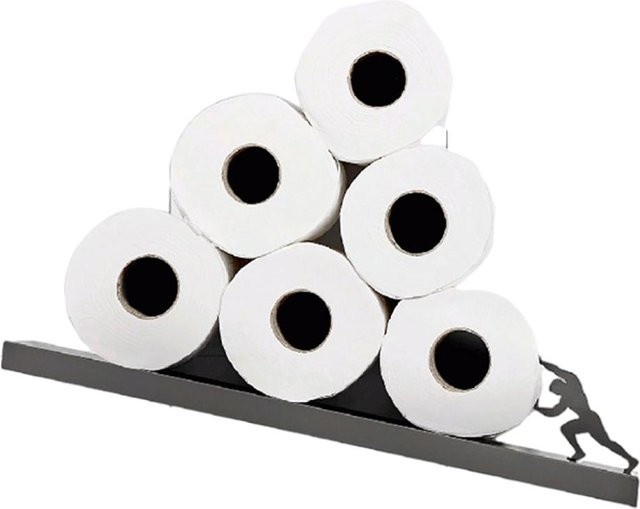 TOMTOP JMS Schweberegal Toilettenpapierhalter in Schwarz zur Wandmontage - Bild 1