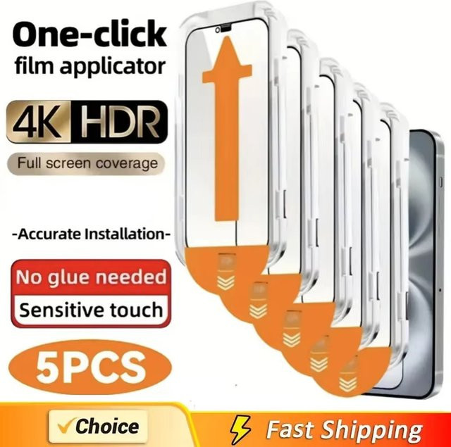 Displayschutzfolie aus Glas für Samsung Galaxy A-Serie (A17, A16, A15, A14, A13, A57, A56, A55, A36, A35, A26, A24, A71, A72, A73) transparent mit staubfreier Installation - Bild 1