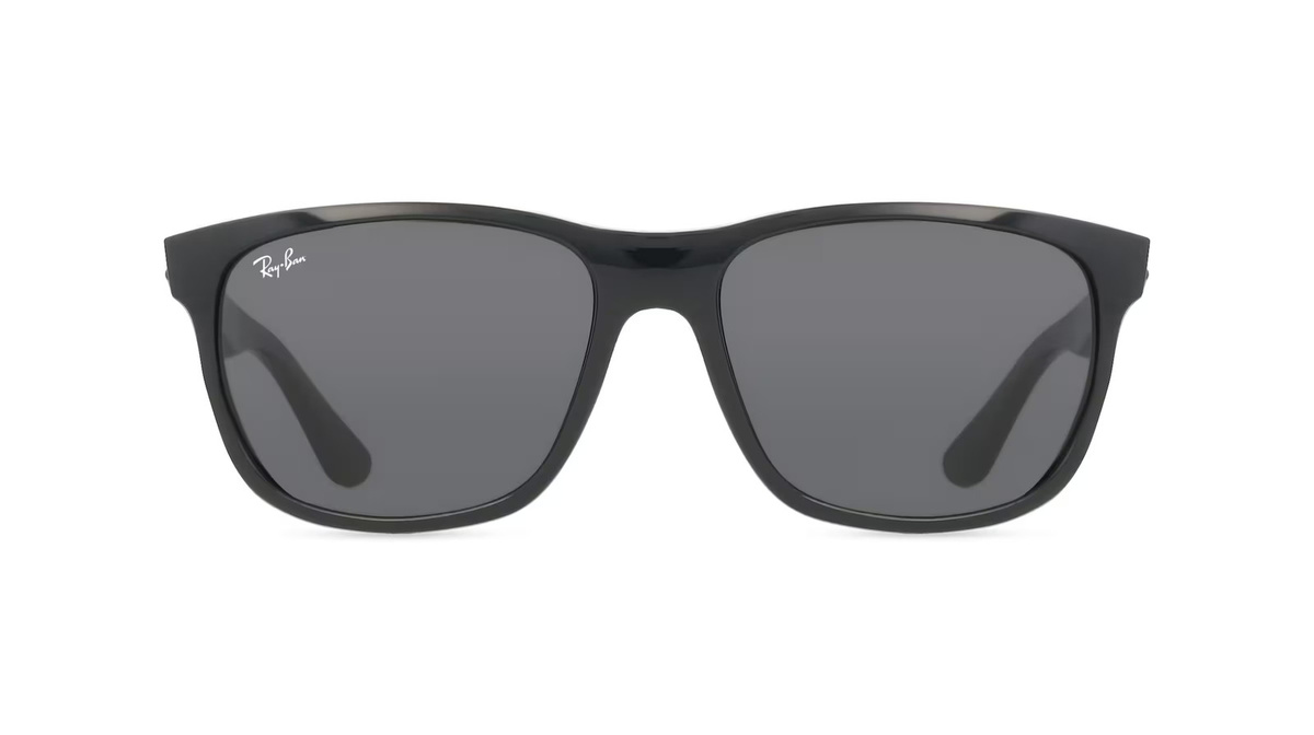 Ray-Ban RB 4181 Sonnenbrille, Vollrand, Quadratisch, Kunststoff, Herren, schwarz, grau - Bild 1