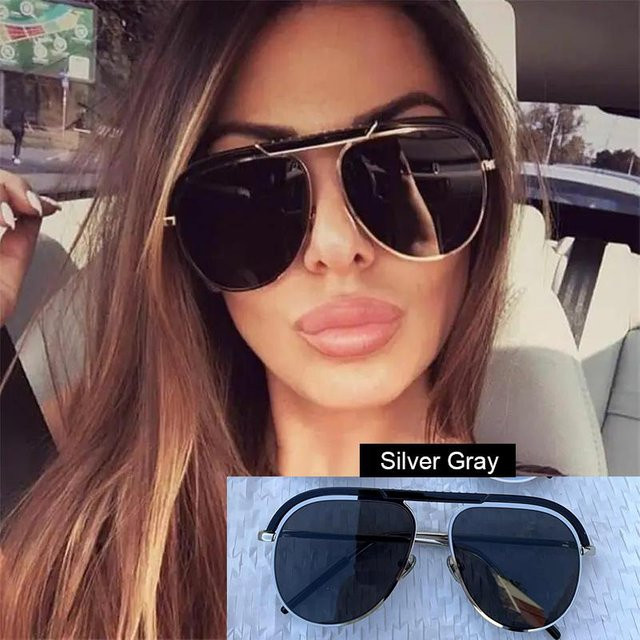 Sonnenbrille Aviator, Unisex, Metall, Vollrand, Schwarz - Bild 1
