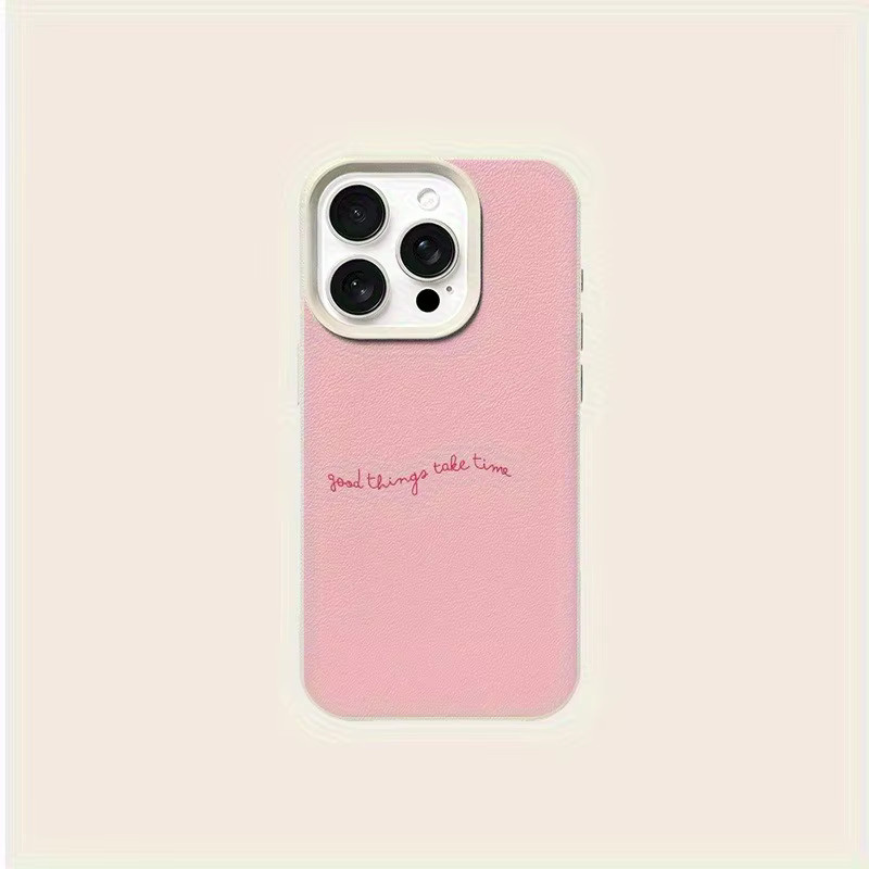 Schutzhülle aus TPU mit englischem Muster für Apple iPhone 11 bis iPhone 17 Pro Max Serie in Rosa und Beige - Bild 4