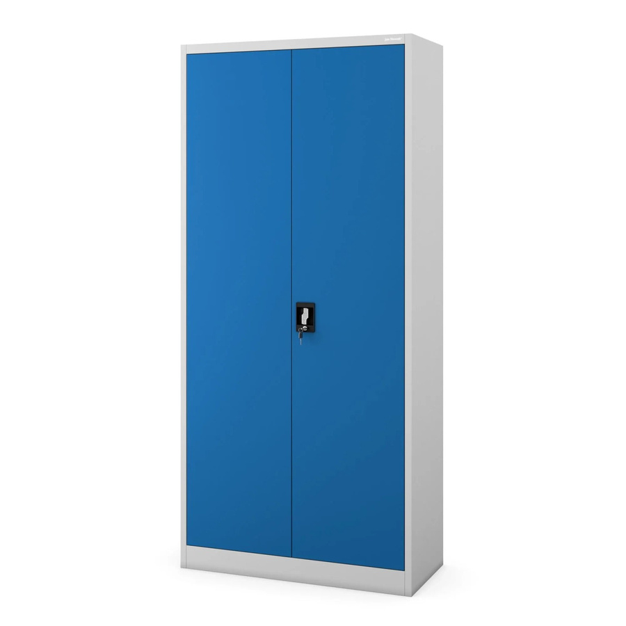 Jan Nowak Aktenschrank aus Metall in Blau-Grau mit verstellbaren Regalböden und Schloss, H x B x T: 195 x 90 x 40 cm - Bild 2