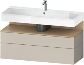 Duravit Waschtischunterschrank Qatego in Beige Matt mit 1 Kasten und 1 Auszug, B/T/H: 119 x 47 x 59 cm - Bild 1