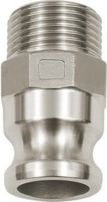 Riegler Kamlok-Schnellkupplungsstecker Typ F mit AG aus Aluminium in Silber, R 1, 2,0 mm - Bild 1