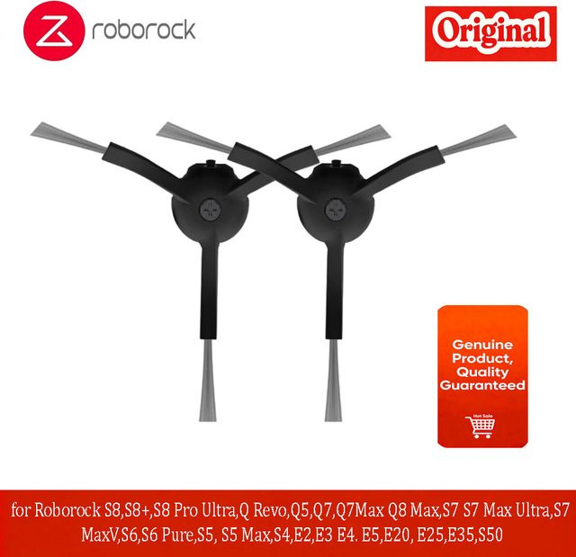 Seitenbürste für Roborock S8 S8+ S8 Pro Ultra, Q Revo, Q5, Q7 Max, Q8 Max, S7 Max Ultra, S7 MaxV, S6, S6 Pure, S5, S5 Max, S50, S4 in Schwarz und Weiß - Bild 1