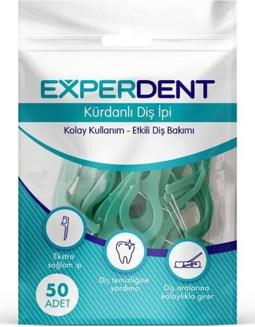 Experdent Zahnseide mit Picks, 50 Stück - Bild 1