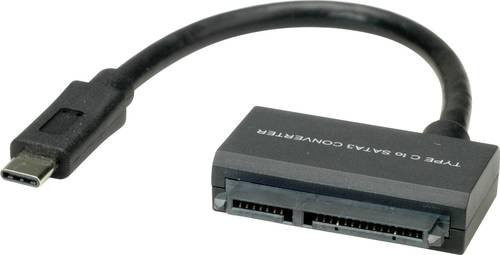 Value USB-C auf SATA Adapter für Festplatten und SSDs in Schwarz - Bild 1