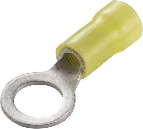 TE Connectivity Ringkabelschuh 160296 Gelb, Querschnitt max. 6,60 mm², Loch-Ø 8,5 mm, teilisoliert aus Messing - Bild 1