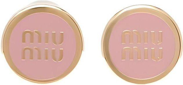 Miu Miu Ohrringe, Emaille Buchstaben Logo, Rosa, Roségold, Damen - Bild 1