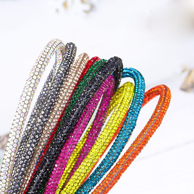 10 Meter Strass-Kordel aus Baumwolle für DIY-Bastelarbeiten und Kleidung, Kristall-Strass-Seil in Silber oder Multicolour - Bild 1
