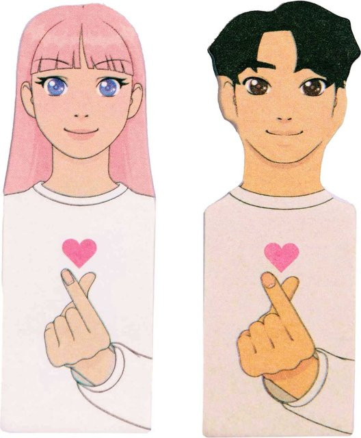 Rico Design Paper Poetry Haftnotizen Manga Multicolor, 2 Packungen à 25 Blatt, B: 20 mm, H: 56 mm - Bild 1