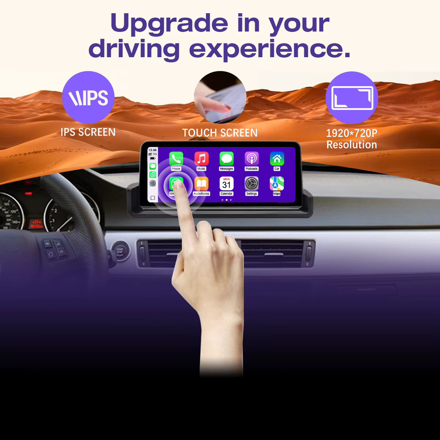 HIOUME Auto-Multimedia-Radio-Player für BMW 3er Serie E90 E91 E92 E93 M3 (2005-2012) mit 10,25 Zoll Touchscreen, kabellosem CarPlay, Android Auto, GPS und Bluetooth in Schwarz - Bild 3