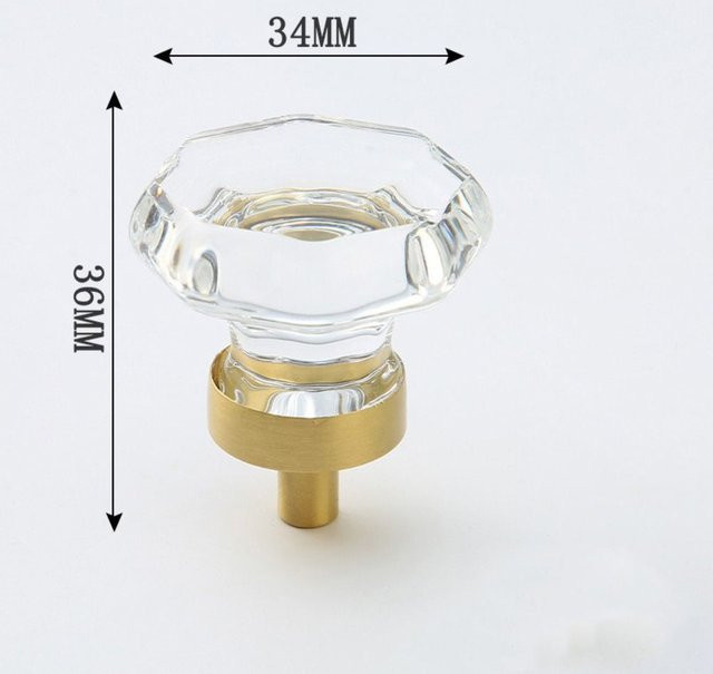 Binchi Outdoor Product Möbelknopf aus Kristallglas mit goldener Basis, transparent - Bild 1