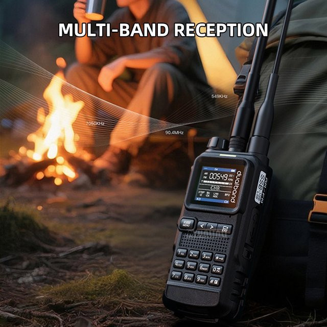 YunlinLi SHX-8650 Handfunkgerät mit 8W Hochleistung, Ein-Tasten-Frequenzsynchronisation und USB-C-Ladung in Schwarz - Bild 1