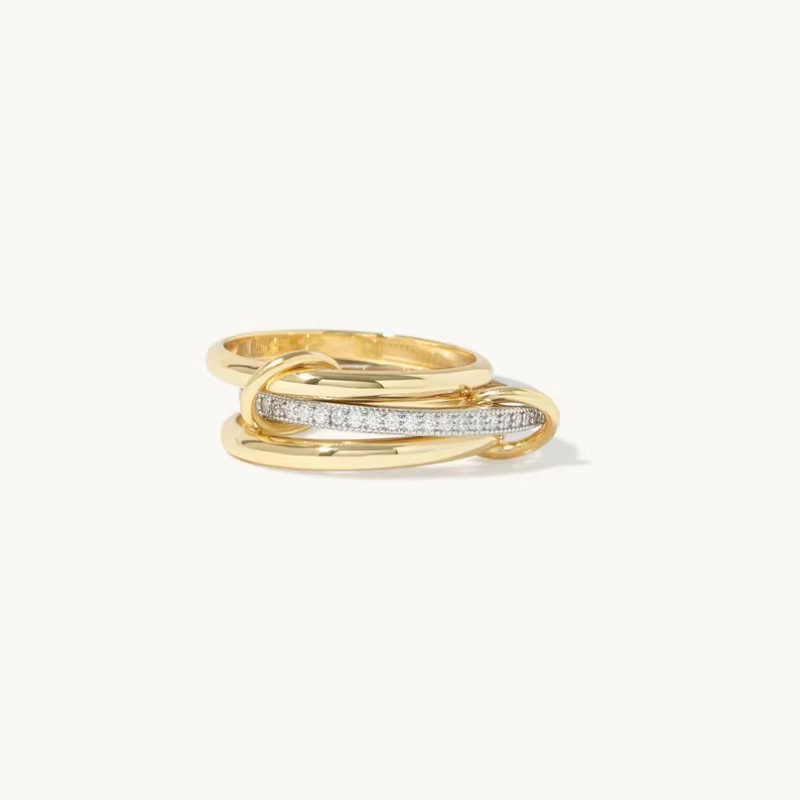 LATS Dreiring-Ring, 14 Karat vergoldetes Kupfer, Bicolor, Damen - Bild 3