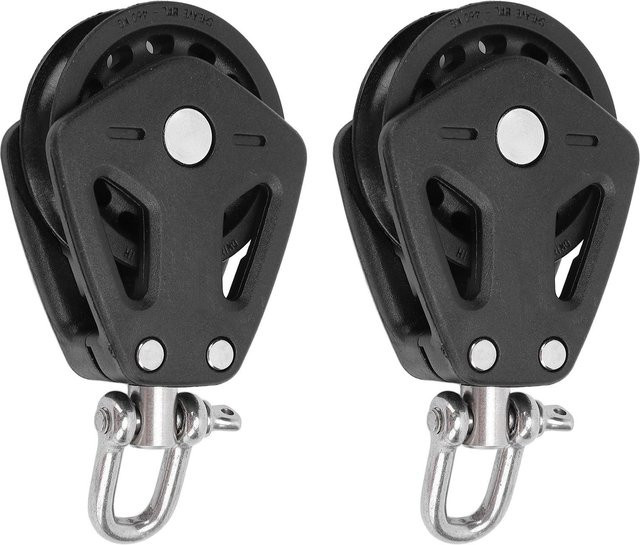 2er-Set Marine Flaschenzug aus Edelstahl und Nylon in Schwarz mit hoher Tragfähigkeit von CosyHome - Bild 1