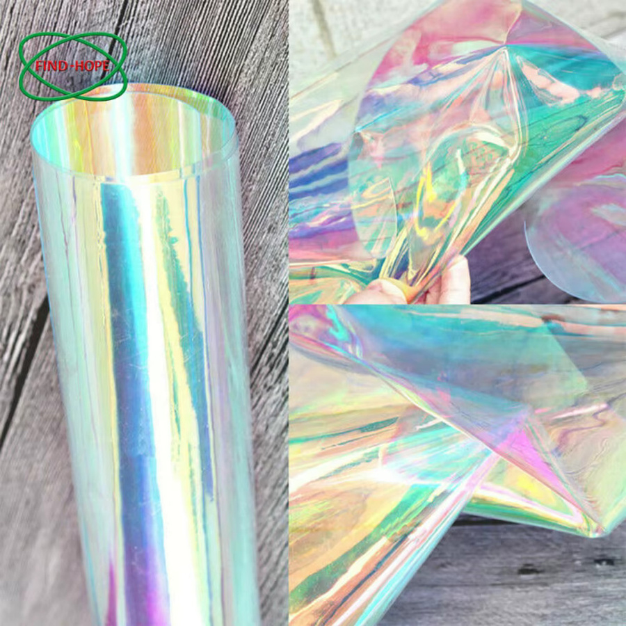 Transparente Regenbogen Holografik PVC Folie für DIY Handwerk in Mehrfarbig - Bild 2